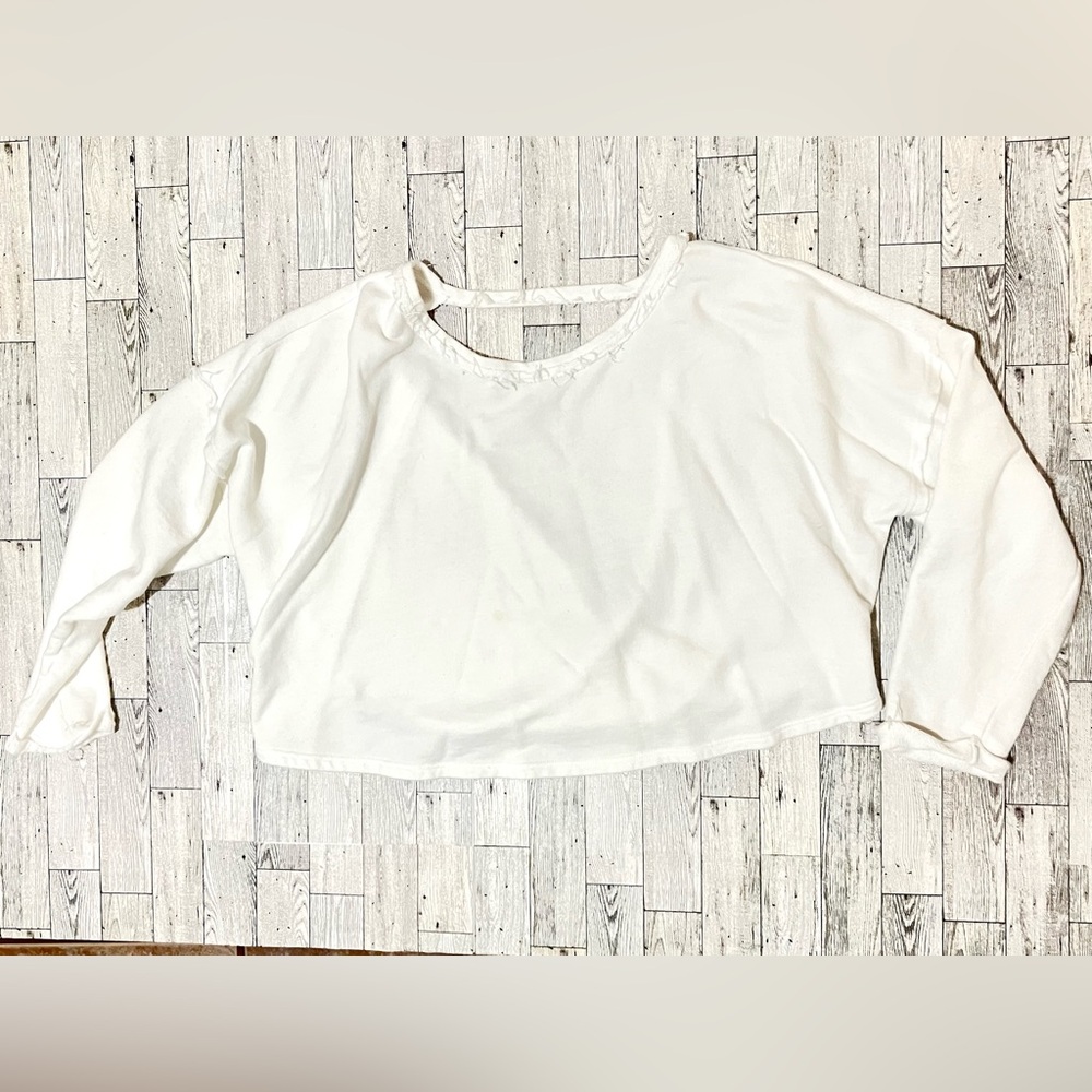 XS Free People Womens See You Tonight Open Back Pullover, White